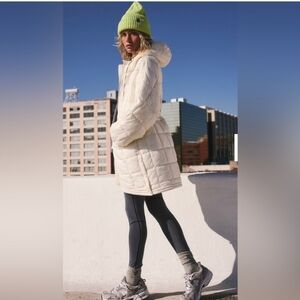 NWT Free People Movement Ivory Patricia Packable Poncho Puffer